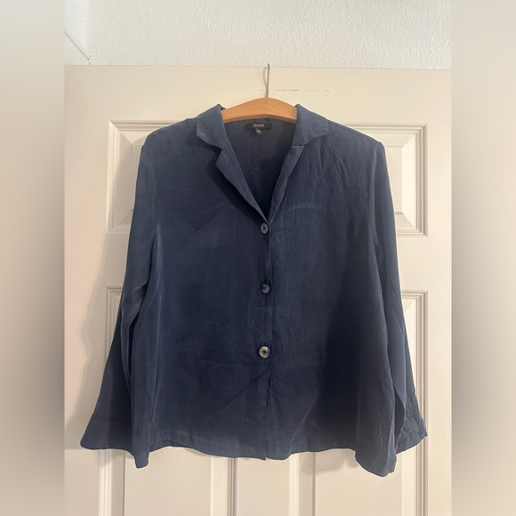 Quince 100% Washable Silk Pajama Long Sleeve Top Size XS - Picture 3 of 6